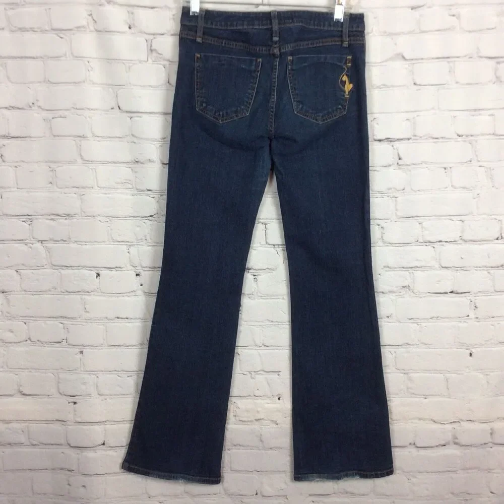 Phat Fashion Silver Label Women’s/Juniors Jeans Size 7 Flare Leg Embroidered Fun